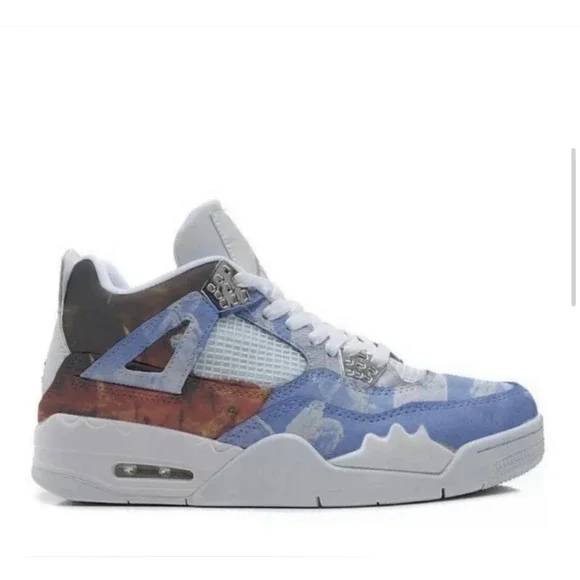 Kito Afterlife Jordan 4 Retro Style Custom Unique Design With Tear Away Feature.